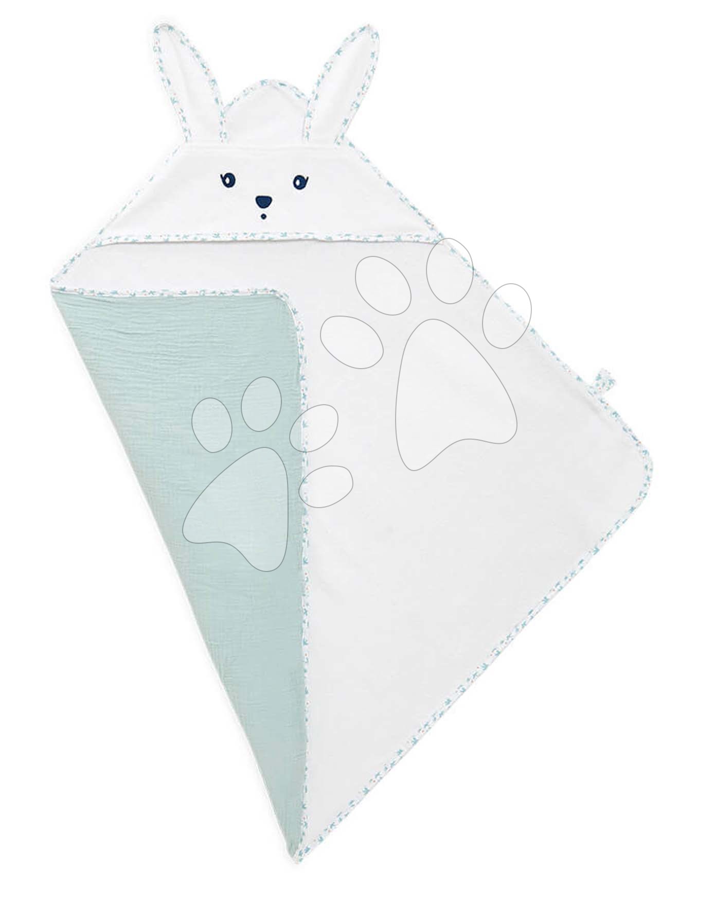 Fürdőlepedő kapucnival legkisebbeknek Nyuszi Bath Towel Dove K'Doux Kaloo fehér 75*75 cm lágy puha alapanyagból 0 hó-tól Fürdőlepedő kapucnival legkisebbeknek Nyuszi Bath Towel Dove K'Doux Kaloo fehér 75*75 cm lágy puha alapanyagból 0 hó-tól