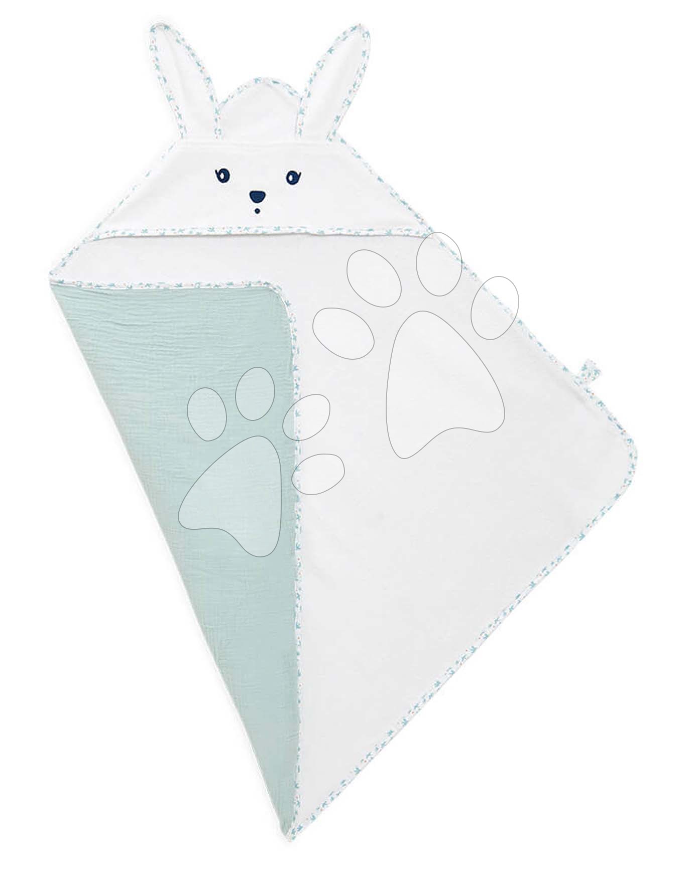 E-shop Serviette de bain à capuche Petit Lapin pour les plus petits Bath Towel Dove K'Doux Kaloo blanche 75*75 cm en matiere douce et moelleuse à partir de 0 mois