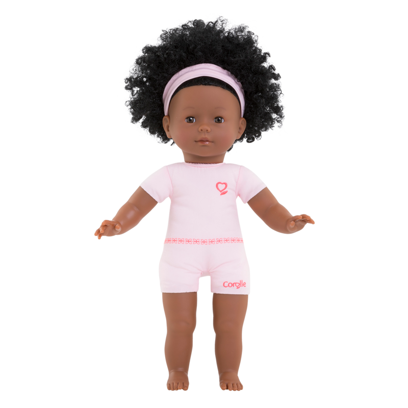 Dressing doll Pauline Ma Corolle curly black hair and brown sparkling eyes 36 cm from 4 years old