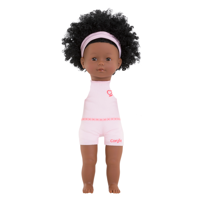 Dressing doll Pauline Ma Corolle curly black hair and brown sparkling eyes 36 cm from 4 years old