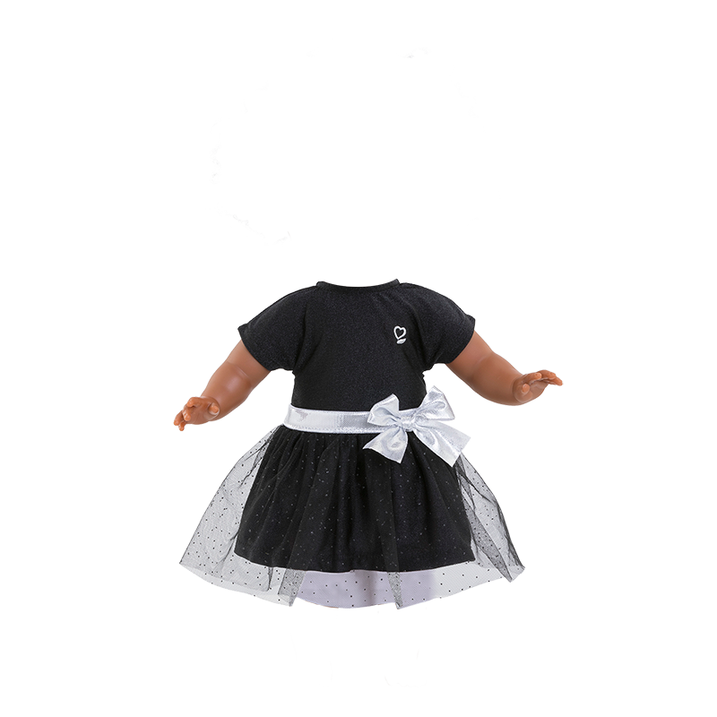 Dressing doll Pauline Ma Corolle curly black hair and brown sparkling eyes 36 cm from 4 years old